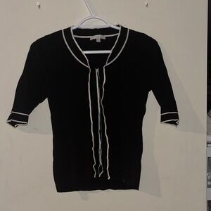 Jenn Black Top with White Trim